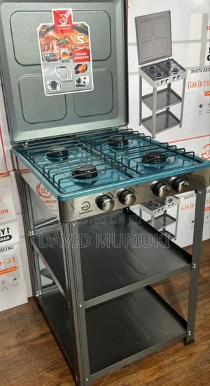 Eurochef Full Gas Standing Cooker With Shelves.