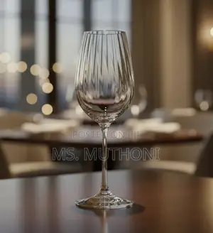 High Quality Ribbed Wine Glasses Set. (2 PCS /320 Ml )