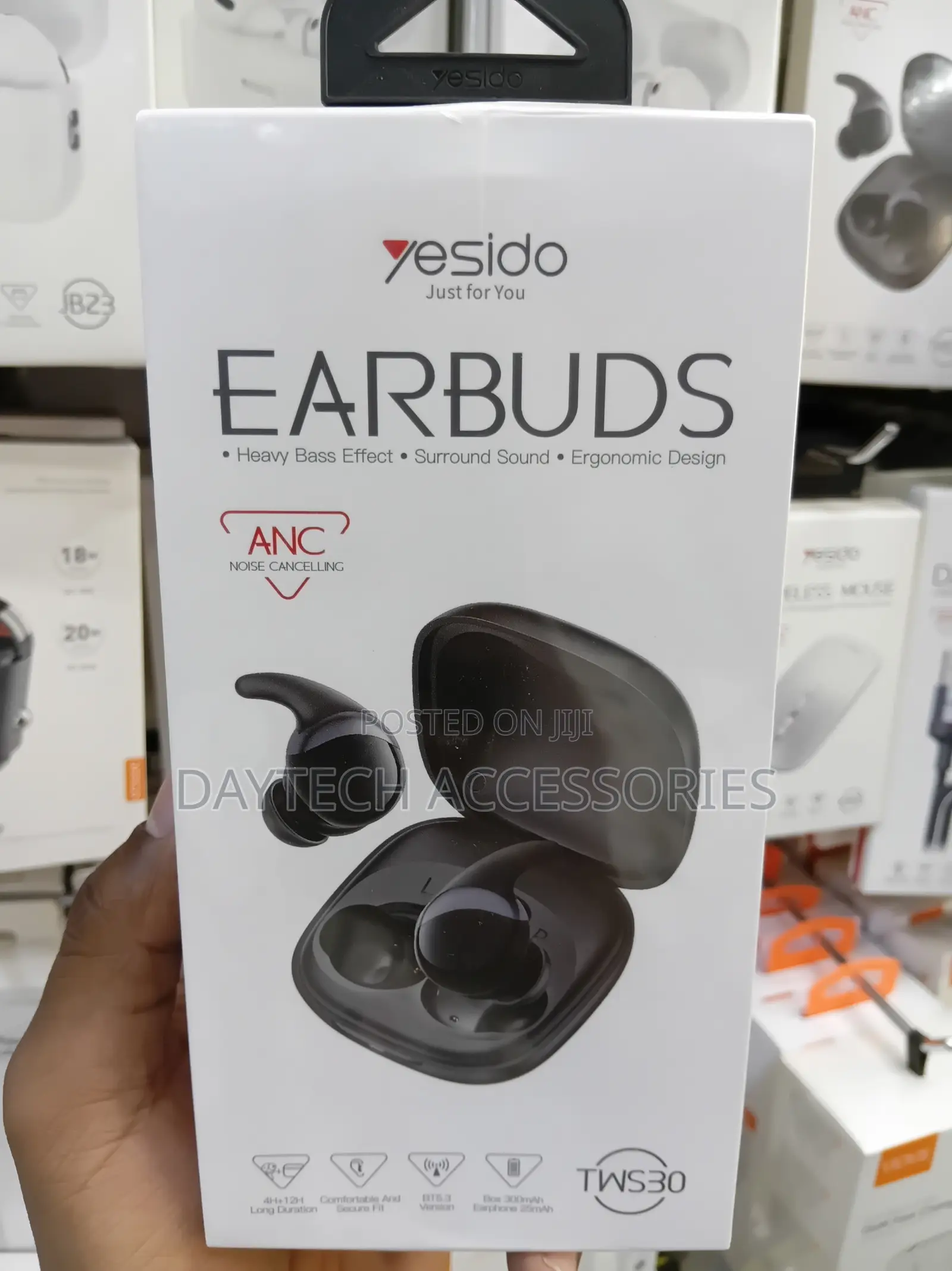 Yesido Tws30 Anc Wireless in Ear Earbuds - Black