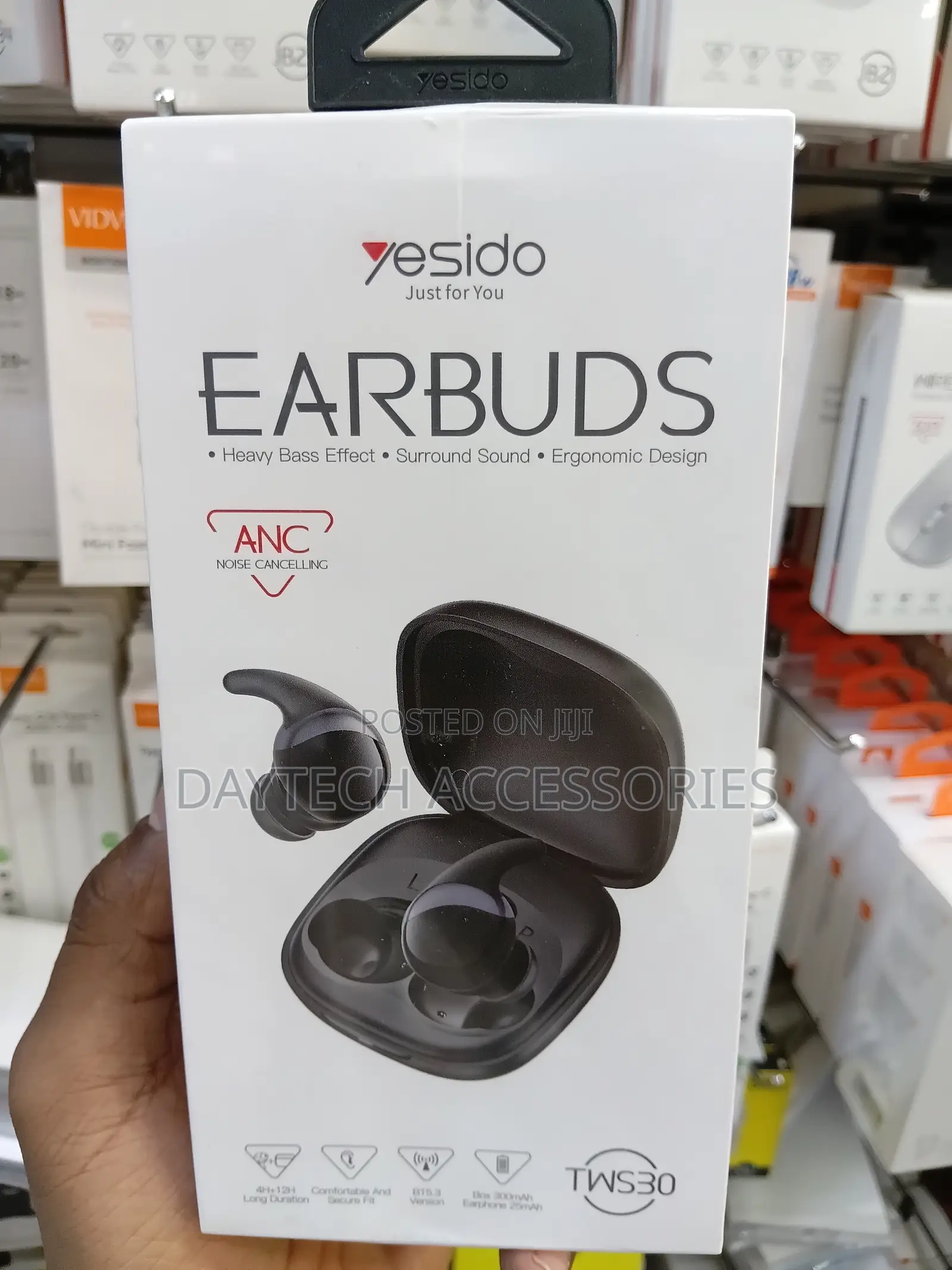 Yesido Tws30 Anc Wireless in Ear Earbuds - Black