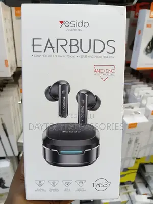 Yesido Tws37 True Wireless Earbuds Featuring a Sleek Black Design .