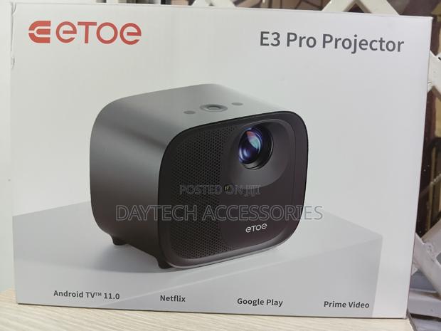 Etoe E3 Pro Android Tv 1080p Home Projector - Black