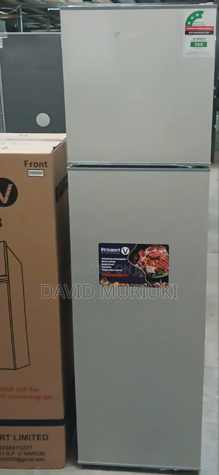 Silver Volsmart 210 Litres Double Door Refrigerator