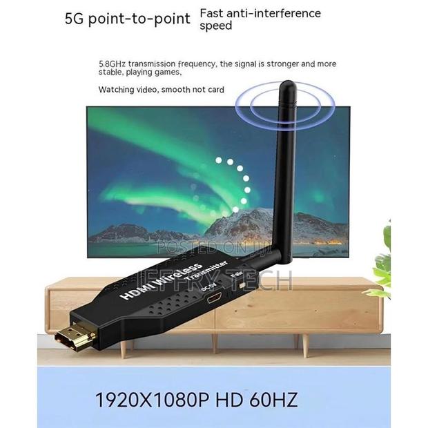 Wireless Hdmi Transmitter Receiver 50m Range - 1080p Full Hd, Plug - thumbnail 2