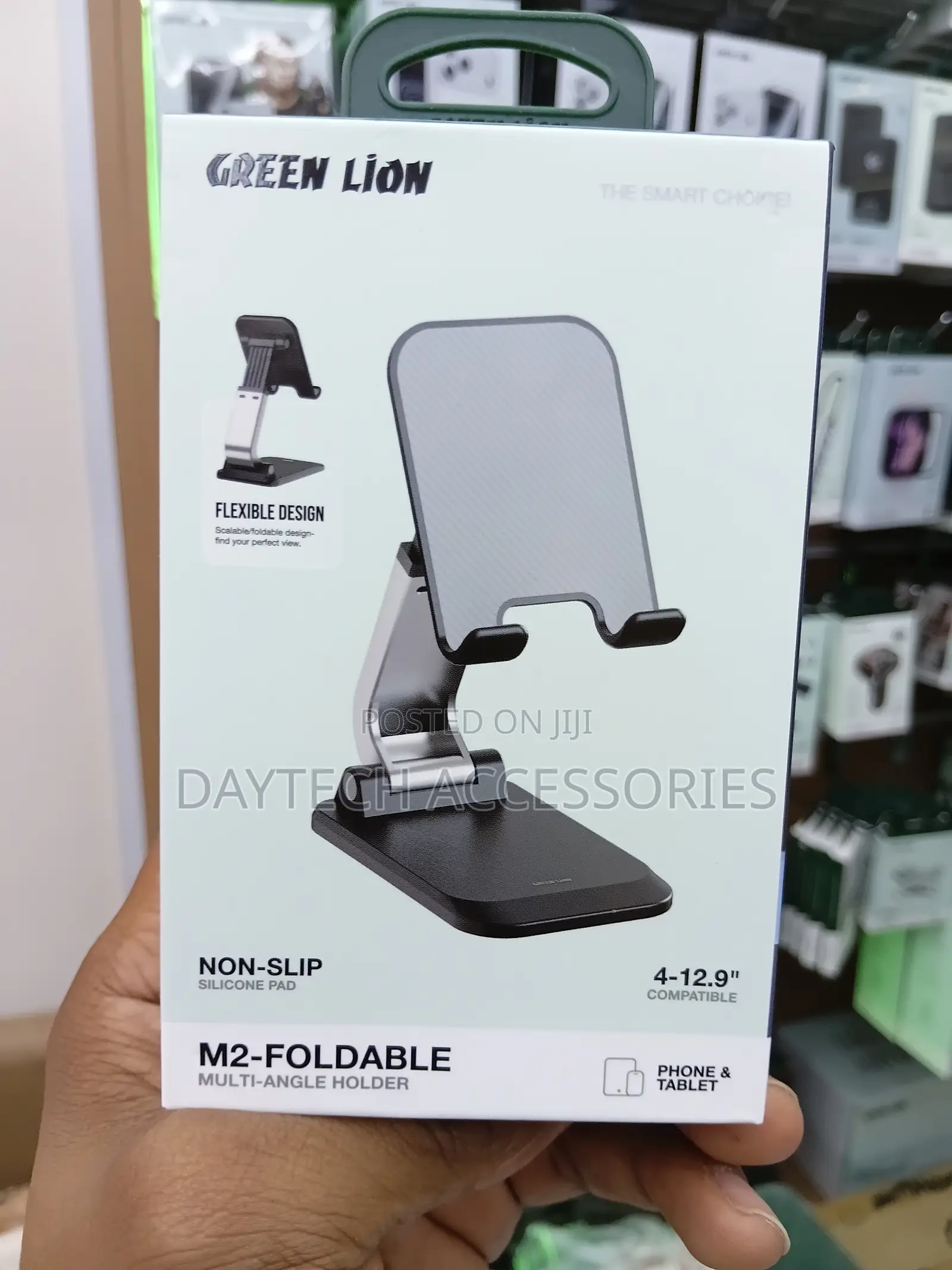 Green Lion M2 Foldable Multi-Angle Phone Holder Stand - Black