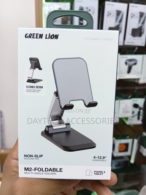 Green Lion M2 Foldable Multi-Angle Phone Holder Stand - Black - thumbnail 2