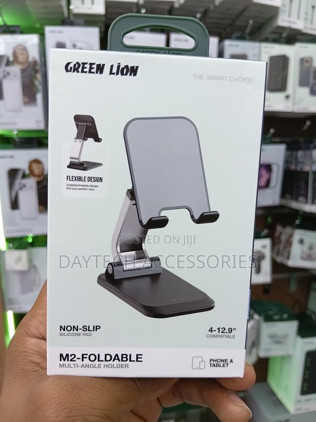 Green Lion M2 Foldable Multi-Angle Phone Holder Stand - Black - thumbnail 3