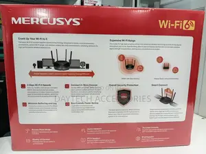 Mercusys Mr80x Ax3000 Dual-Band Wi-Fi 6 Router With Four Antennas.