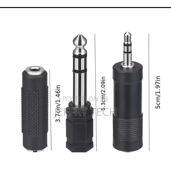 2 Sets 3.5mm Male To 6.5mm Female Adapter Pc Microphone Speaker Audio