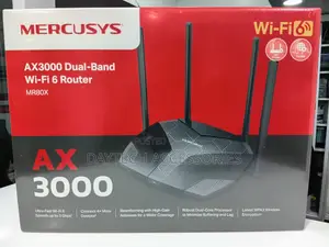 Mercusys Ax3000 Wireless Dual-Band Wi-Fi 6 Router (Tl-Mr80x) - Blackl