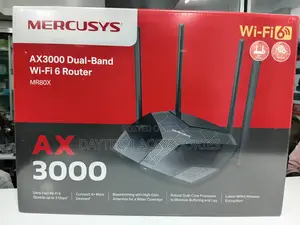 Mercusys Ax3000 Wireless Dual-Band Wi-Fi 6 Router (Tl-Mr80x) - Blackl