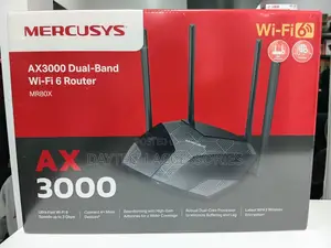 Mercusys Ax3000 Wireless Dual-Band Wi-Fi 6 Router (Tl-Mr80x) - Blackl