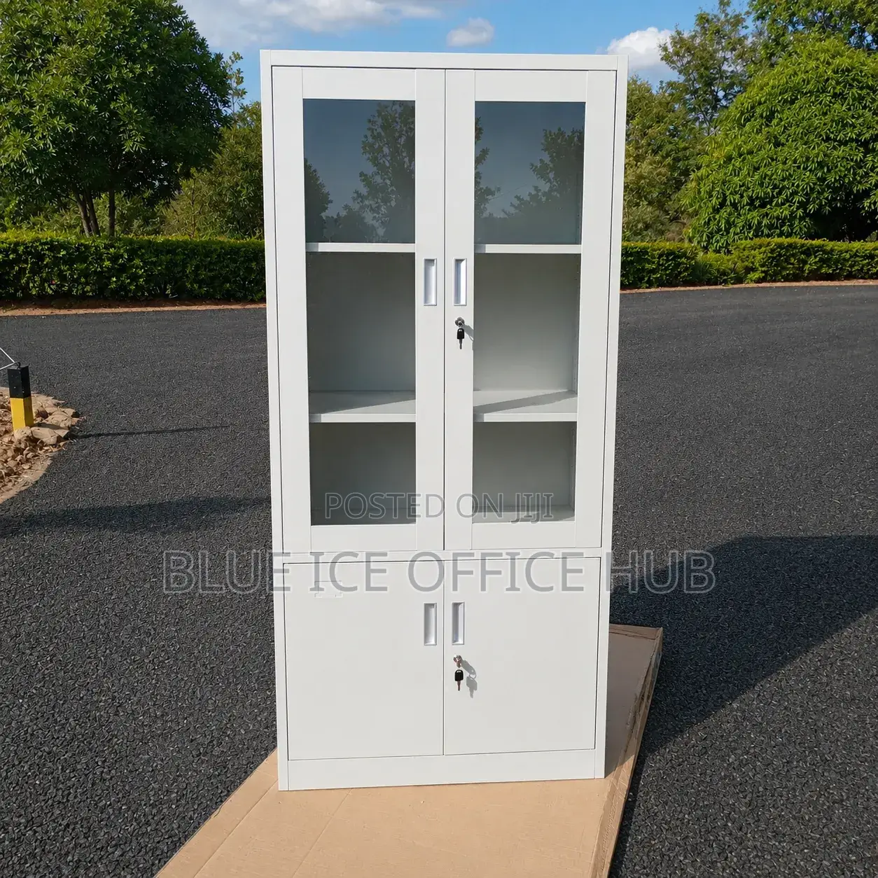 Lockable Office Glass Cabinet