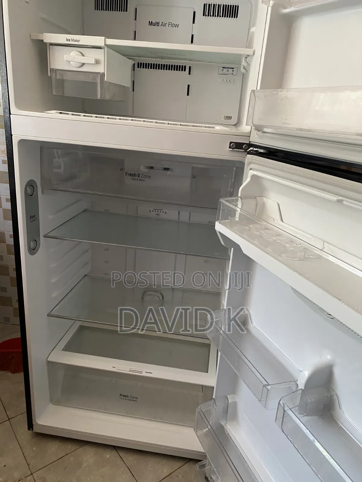 Lg 506l Top Freezer Fridge, Double Door Black Glass
