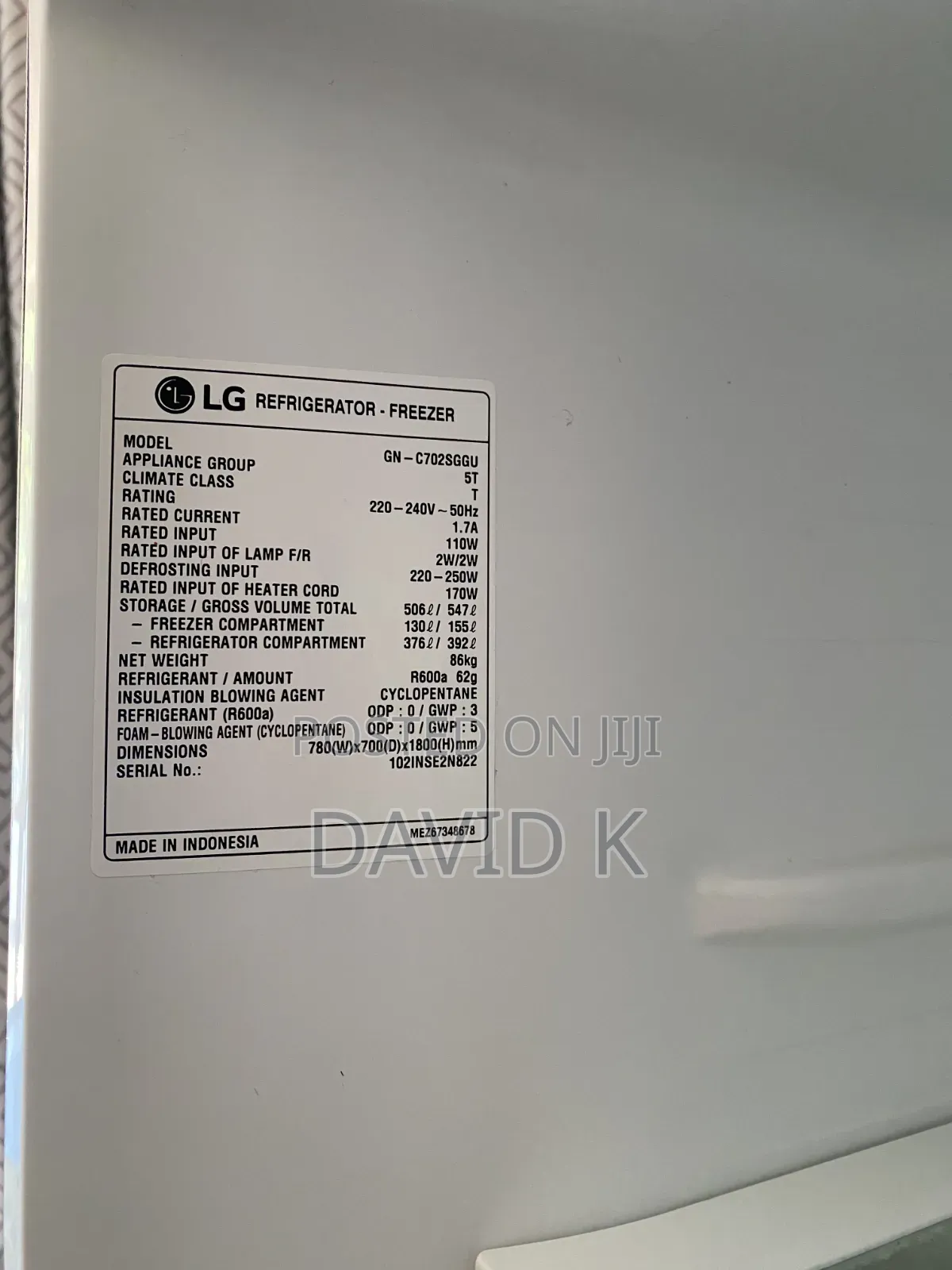 Lg 506l Top Freezer Fridge, Double Door Black Glass