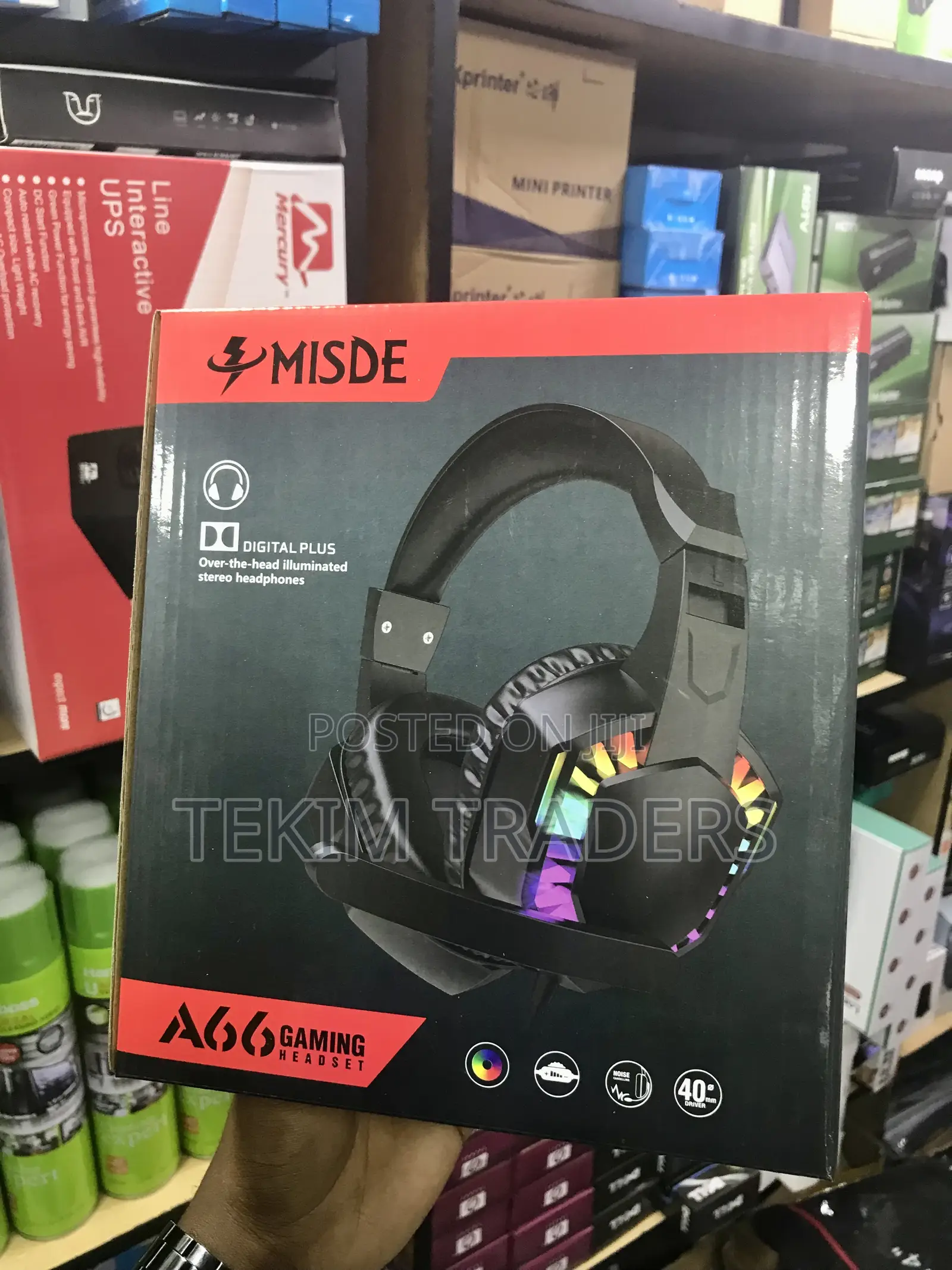 Misde A66 RGB Gaming Headset 50mm Drivers 7.1 Surround Mic Pc