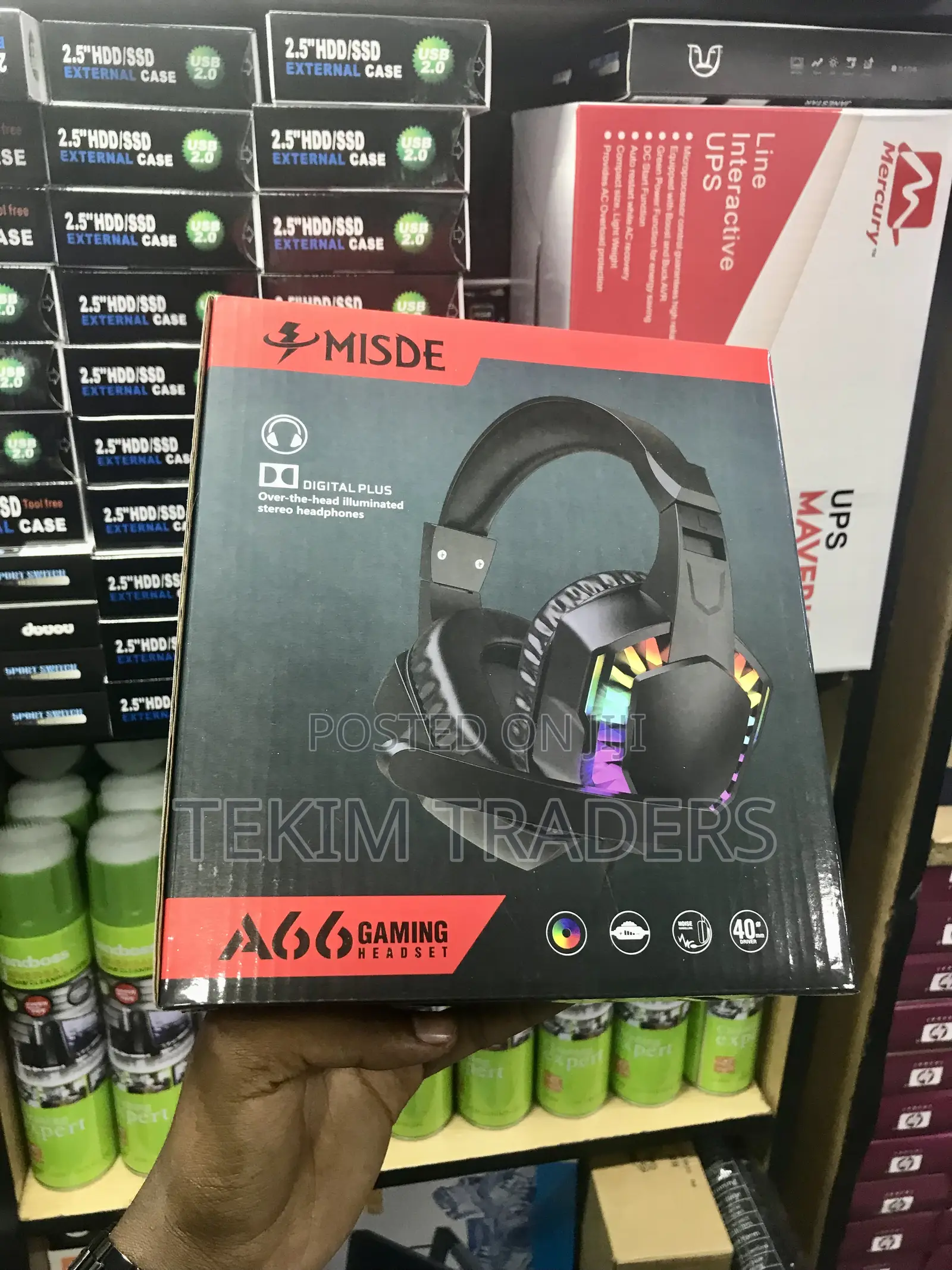 Misde A66 RGB Wired Gaming Headset 7.1 Surround for Pc/Console