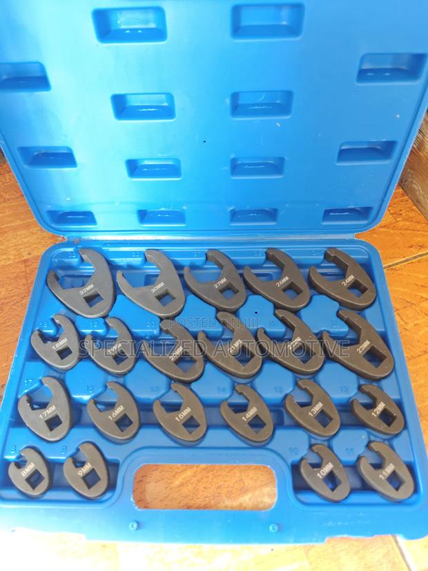 21 Piece Crowfoot Flare Nut Wrench Spanner Set 8mm to 32 Mm Kit. - thumbnail 2