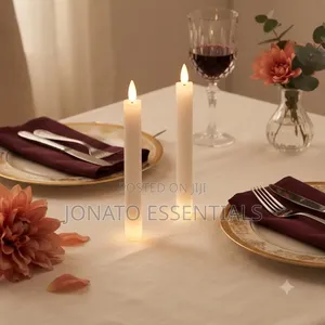 2 Piece Led Taper Candles Set - Realistic Flickering Flameless Lights