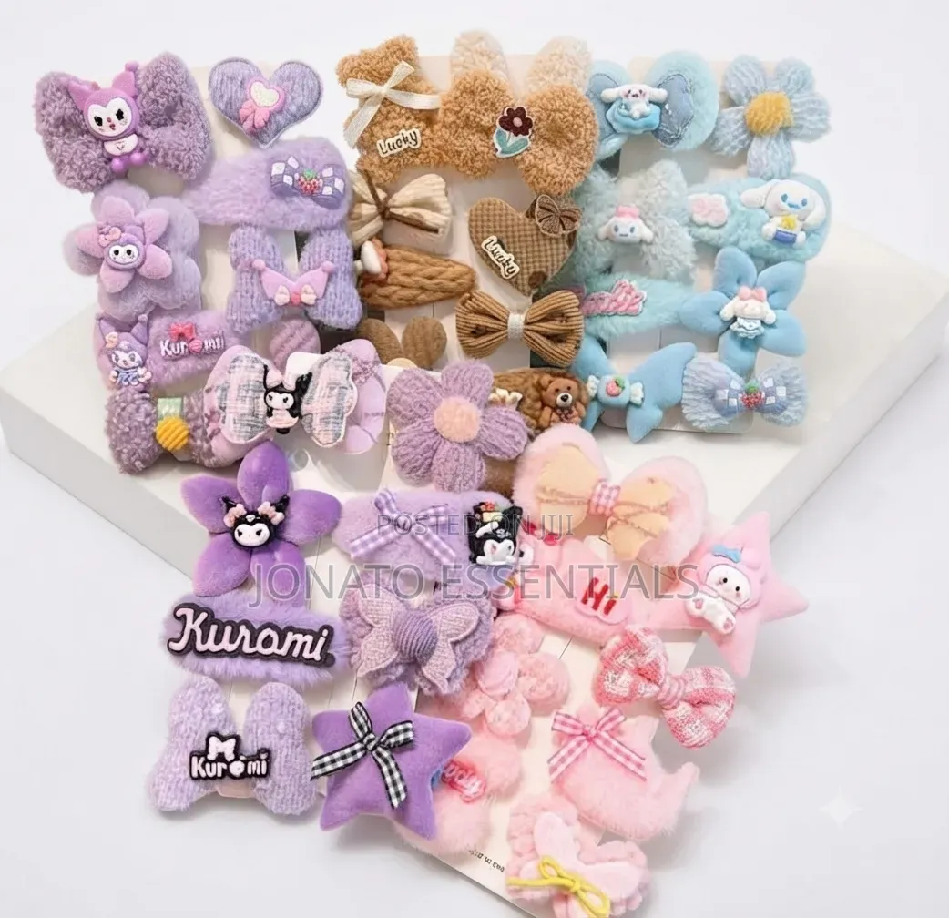 Cute Sanrio Kuromi Hair Clips Set for Girls and Ladies