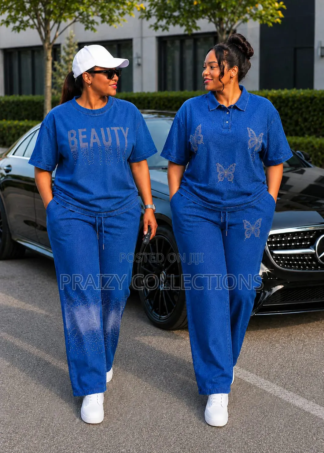 2piece Denim Ladies' Trouser Set
