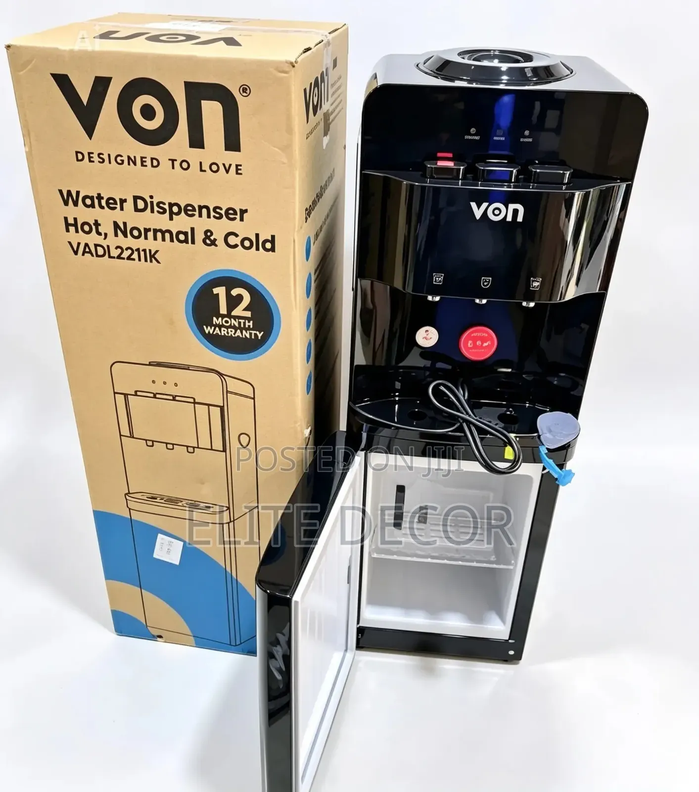 Von Vadl2211k Hot, Normal Cold Water Dispenser 3taps Top Load