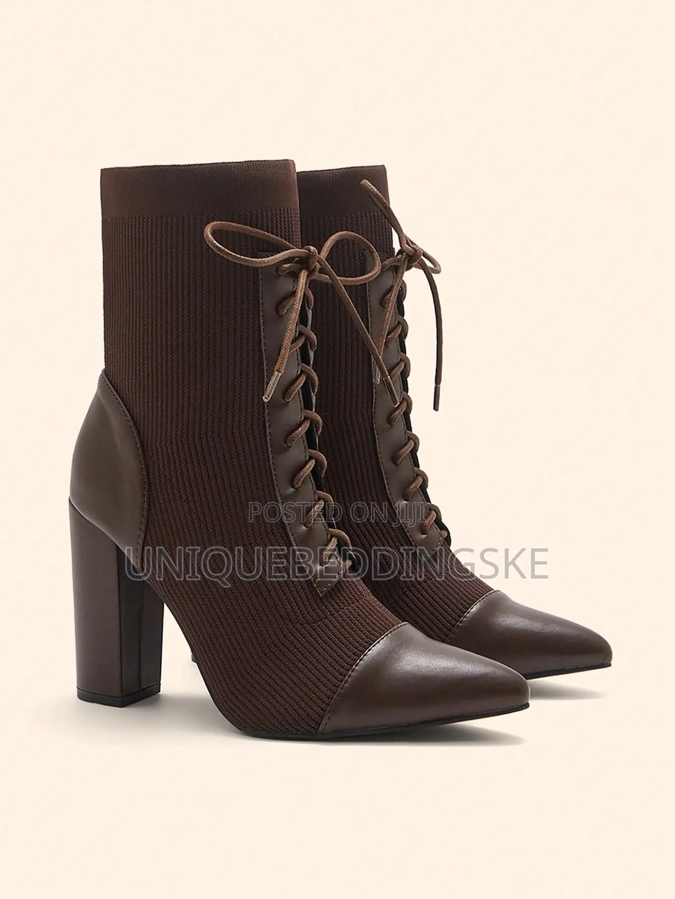 Cuccoo Basics Coffee Color Fashionable Mid Calf Boots