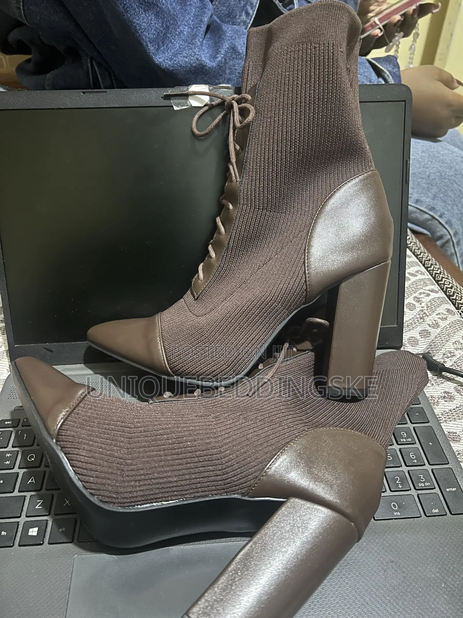 Cuccoo Basics Coffee Color Fashionable Mid Calf Boots