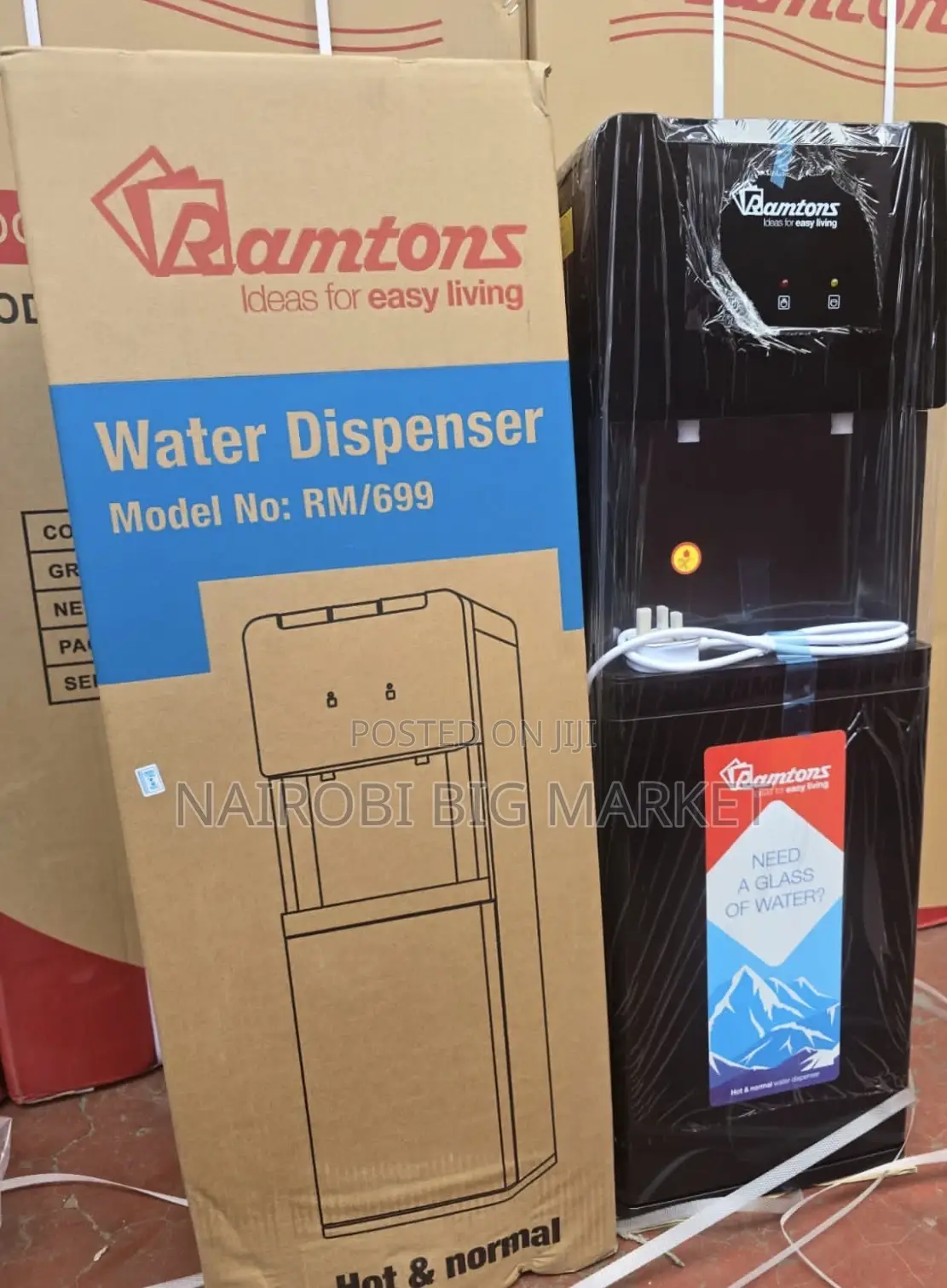 Black Ramtons Hot and Normal Standing Water Dispenser