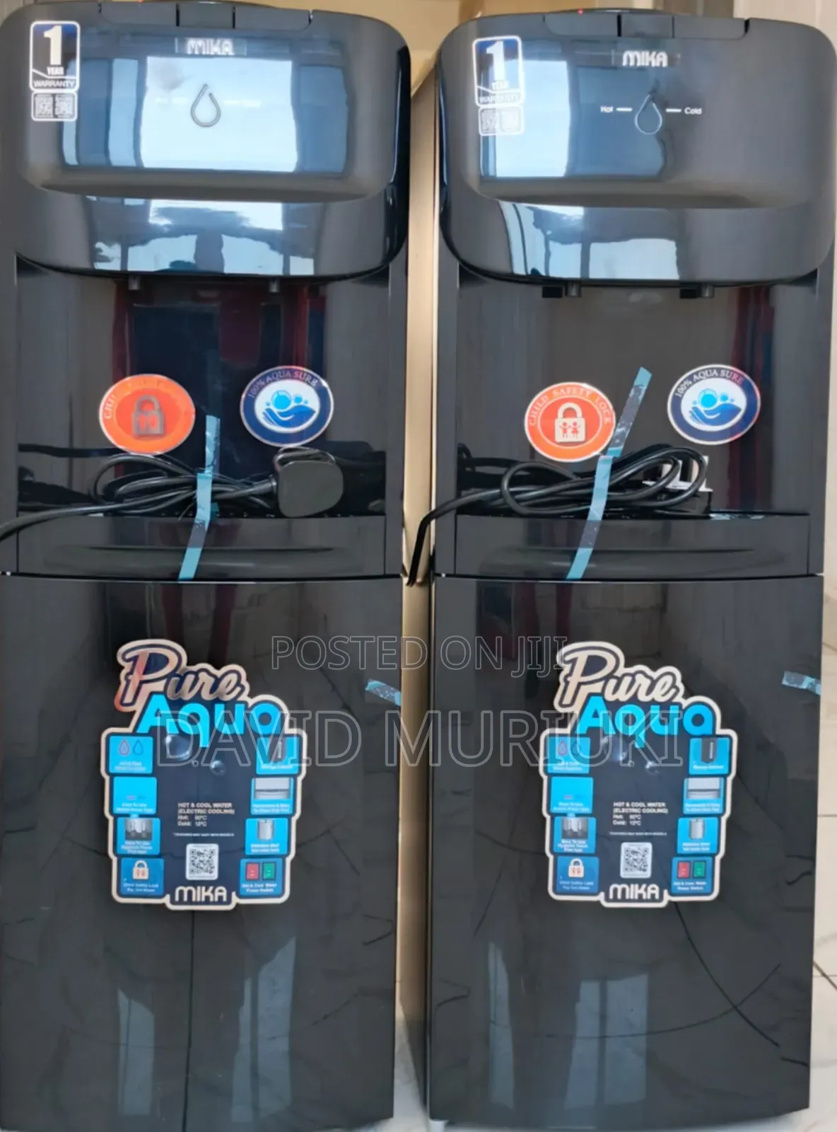 Black Mika Free Standing Hot and Cold Water Dispenser