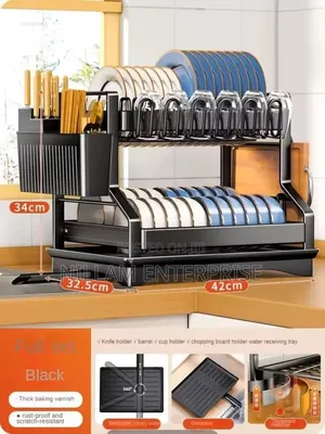 2-Tier Carbon Steel Dish Drying Rack