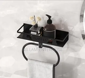 Bathroom Towel Rack With Storage Shelf