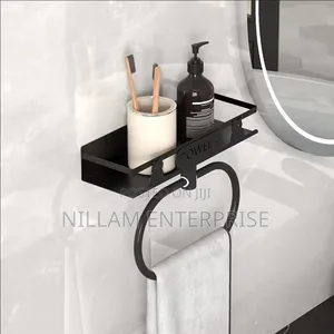 Bathroom Towel Rack With Storage Shelf