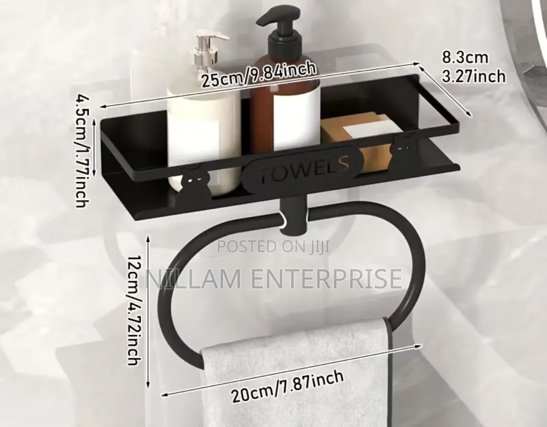Bathroom Towel Rack With Storage Shelf