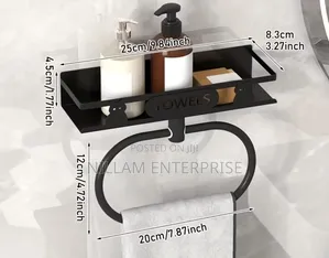 Bathroom Towel Rack With Storage Shelf