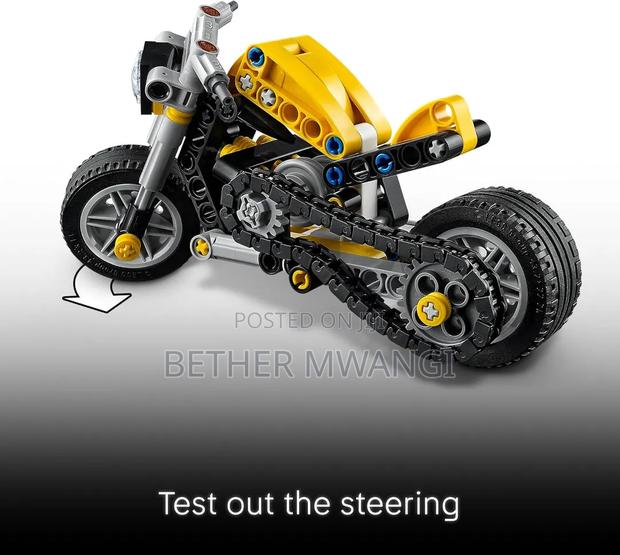 Lego Technic Yellow Motorcycle - thumbnail 3