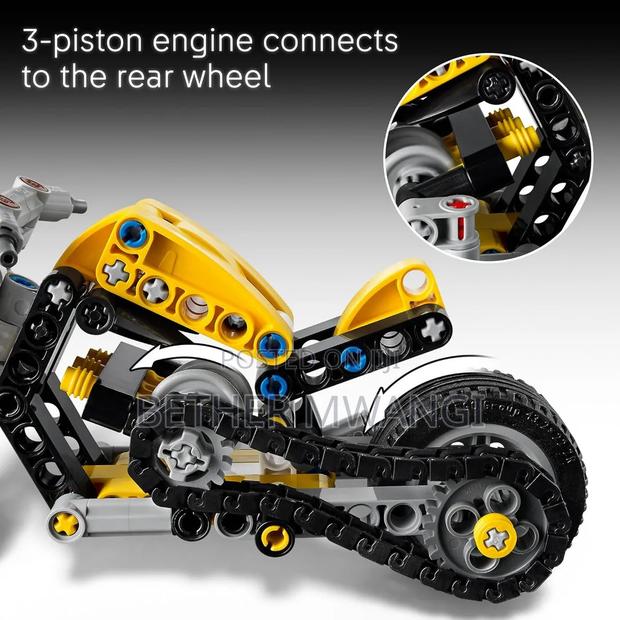 Lego Technic Yellow Motorcycle - thumbnail 4