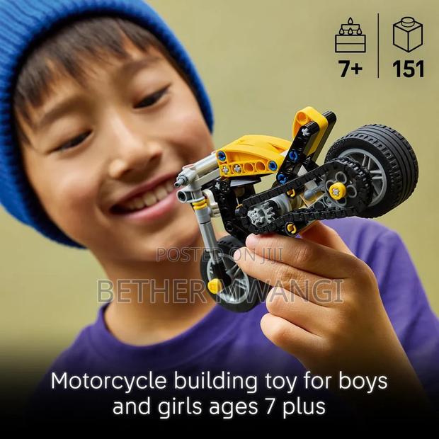 Lego Technic Yellow Motorcycle - thumbnail 5