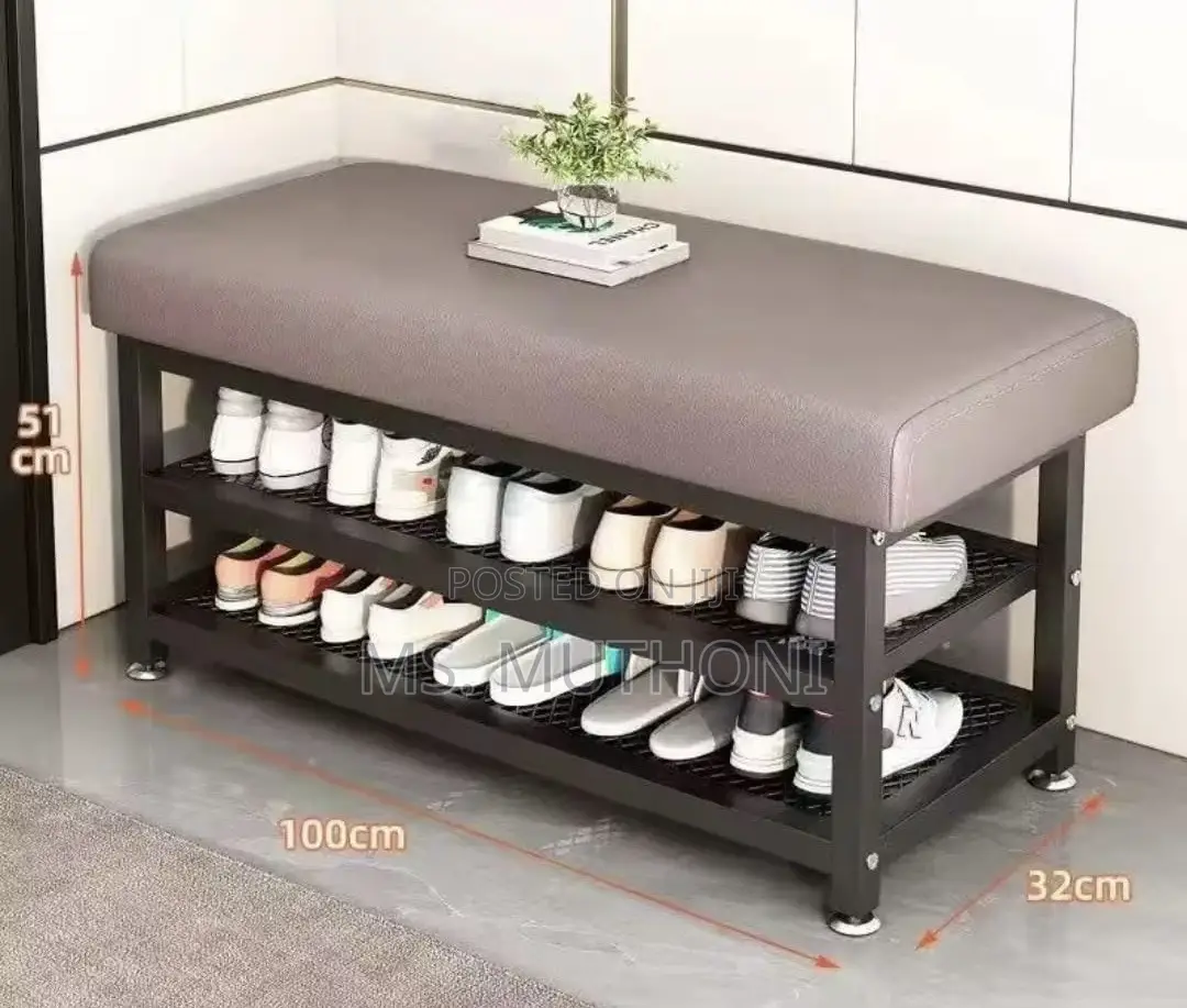 3-tier Industrial Entryway Shoe Bench.