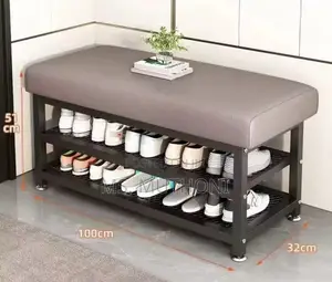 3-tier Industrial Entryway Shoe Bench.