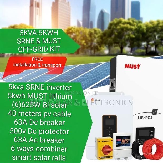 5kva - 5.12kwh Lithium - (6)625w Solar Free Installation Transport