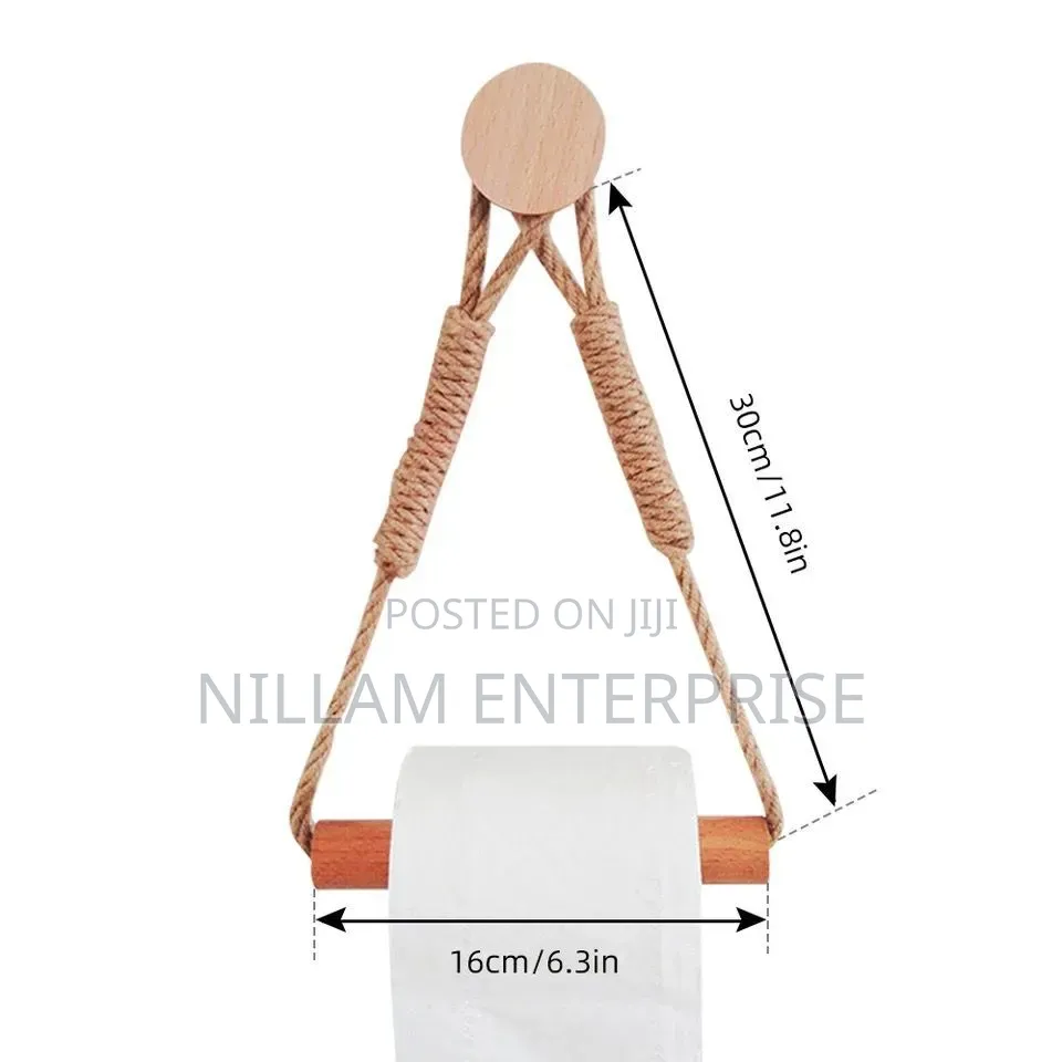 Hemp Rope With Bamboo Tissue Holder