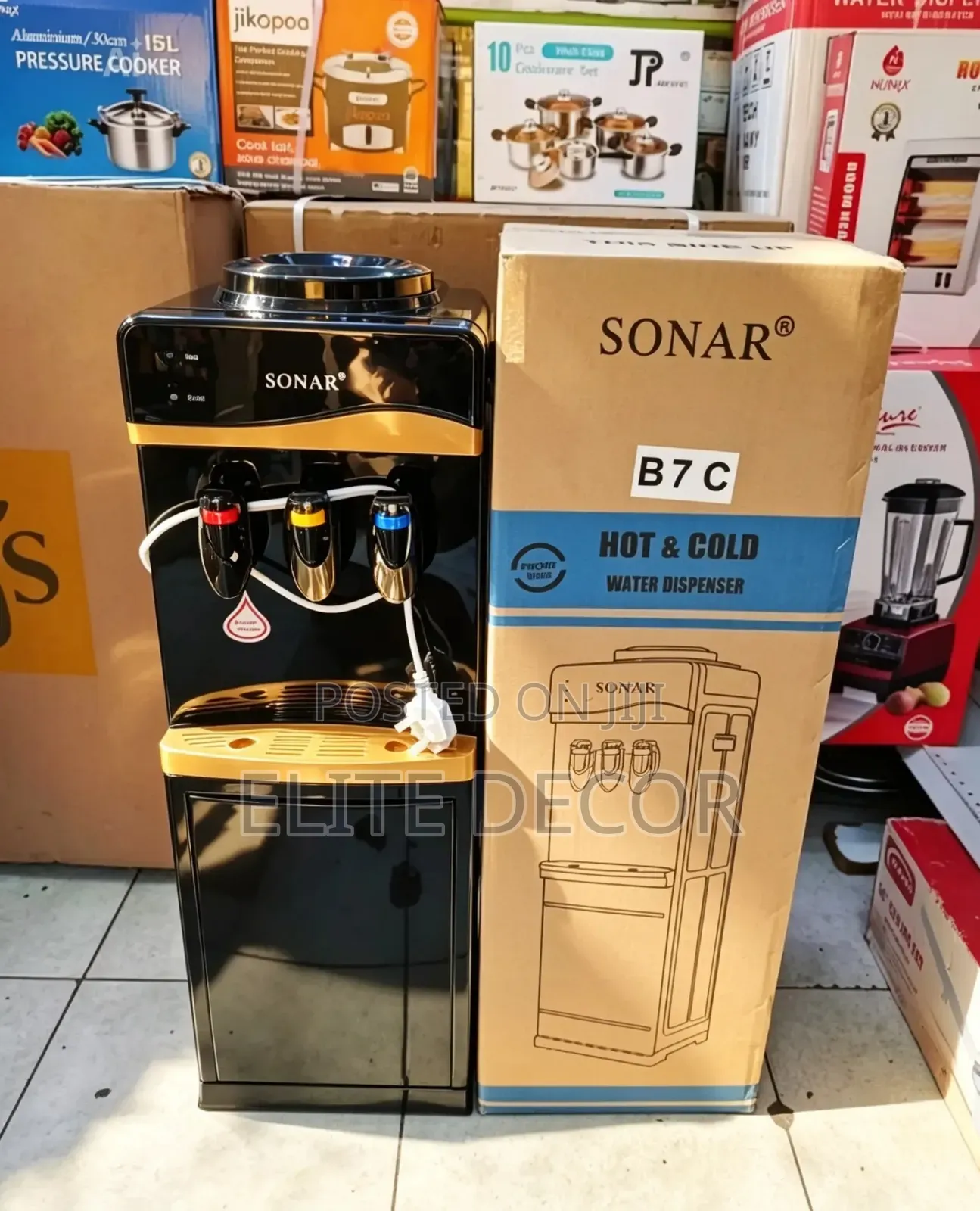 Black B7c Sonar 3 Taps Hot,Normal and Cold Dispenser