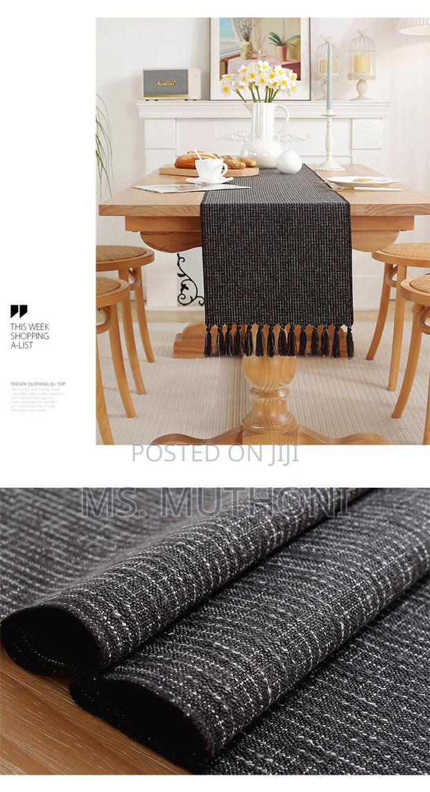 Charcoal Black Rustic Boho Table Runner (33*228cm*) - thumbnail 2