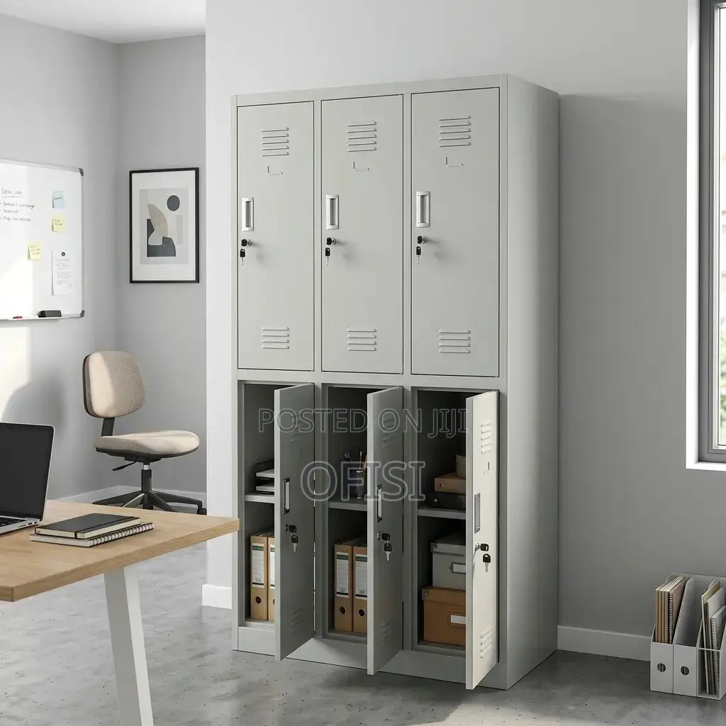 Office Chair; Steel Locker Storage Cabinet With 6 Doors