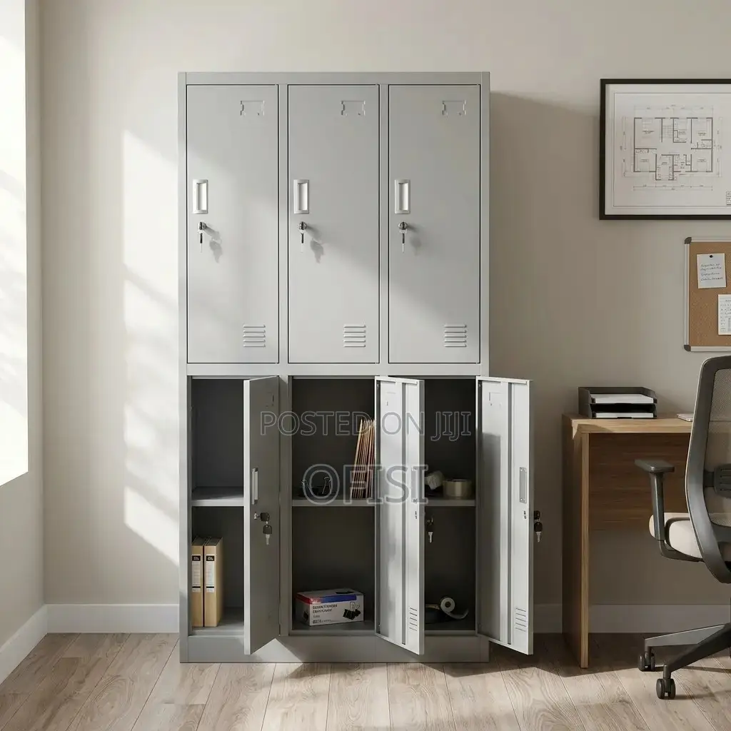 Office Chair; Steel Locker Storage Cabinet With 6 Doors