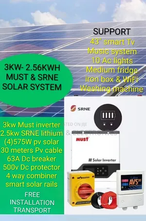 3.2kw - 2.46kwh Lithium -(4)575w Solar - Free Installation Transport