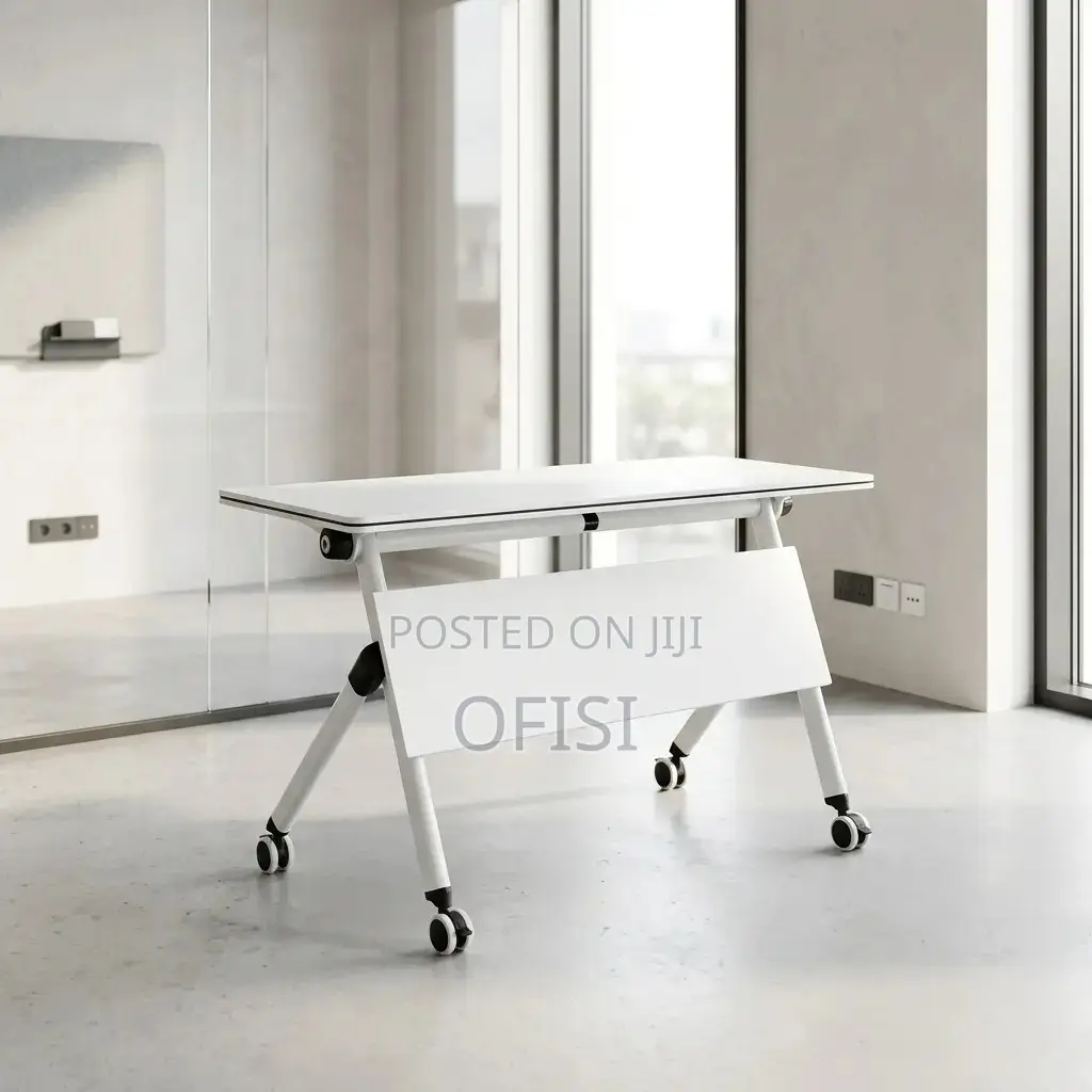 Foldable Table; 1.2m Movable Foldable Conference Table With Wheels