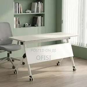 Foldable Table; 1.2m Movable Foldable Conference Table With Wheels