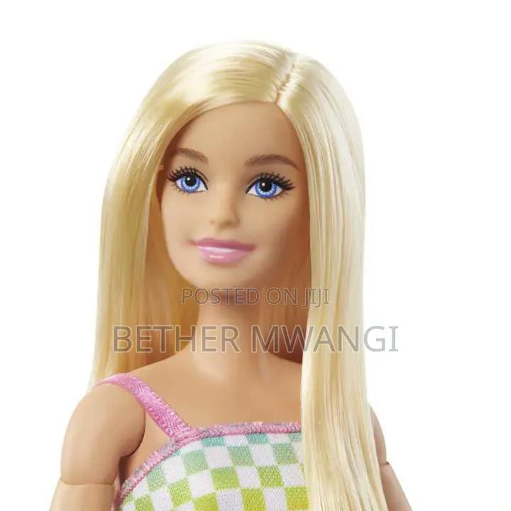 Barbie Doll With Wheelchair Ramp ,Straight Blonde Hair Rainbow Romper